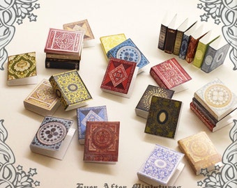 28 Dollhouse Miniature Book Cover Set 2 – A collection of 28 ELEGANT & REFINED Book Cover 1:12 Scale Printable Dollhouse Book Cover DOWNLOAD