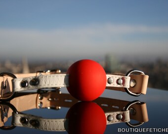 Brown and Red BDSM Ball Gag