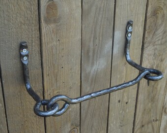 Hand forged toilet paper holder, Wrought iron, Blacksmith, Bathroom decor