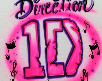 Airbrushed One Direction 1D T-Shirt Personalized
