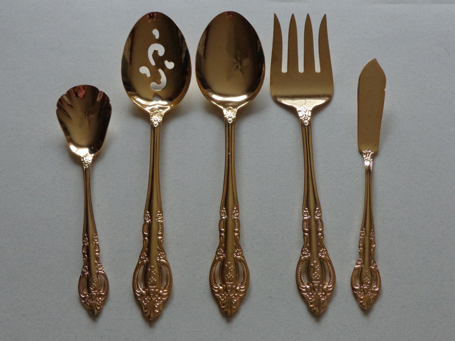 Vintage Estia Baroque Gold Flatware Gold by FabFlatwareFinds