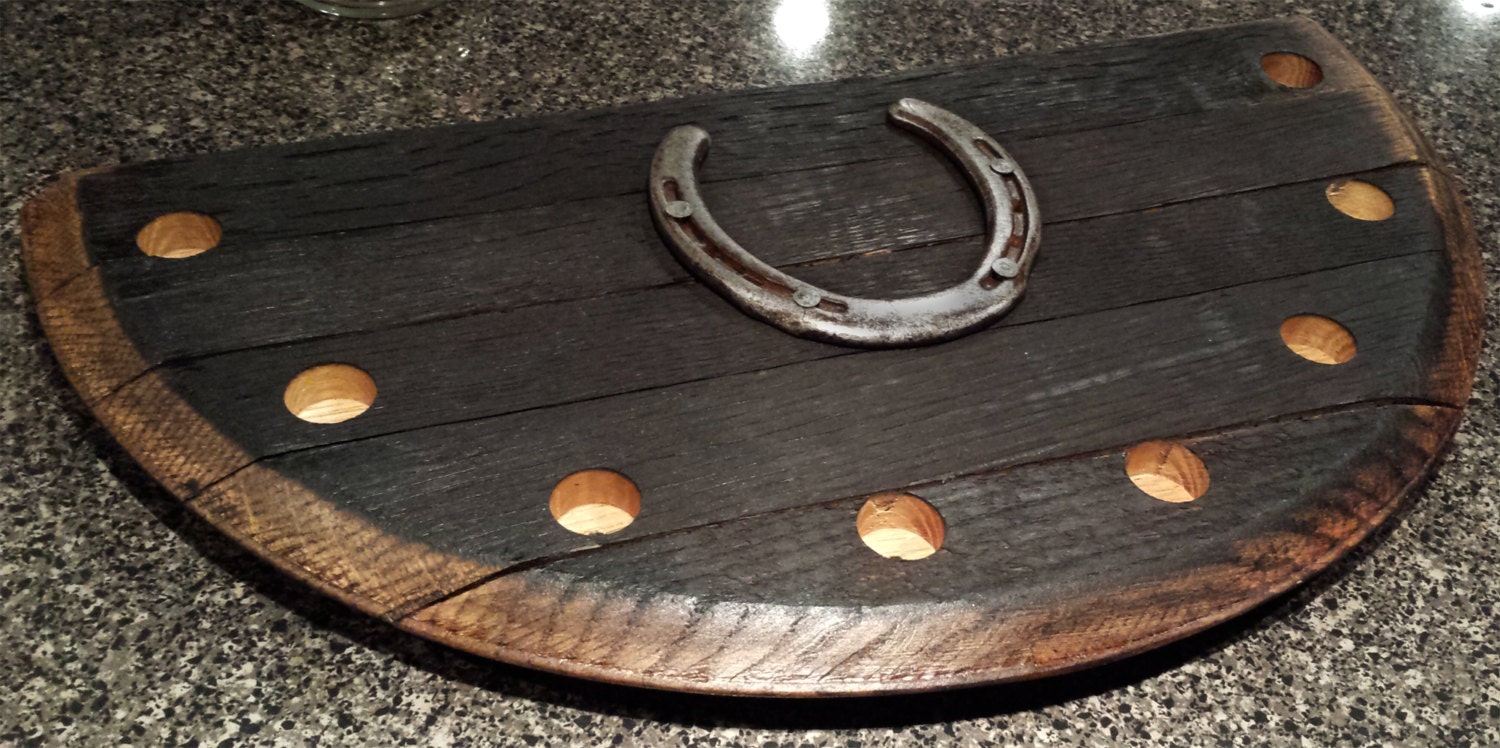 Blanton's bourbon bottle cork stopper oak barrel head stave display