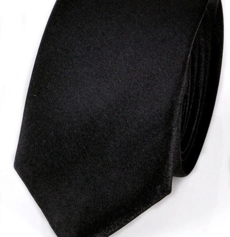 Men's Black Skinny Tie Slim Fashion by LookGreatWL on Etsy