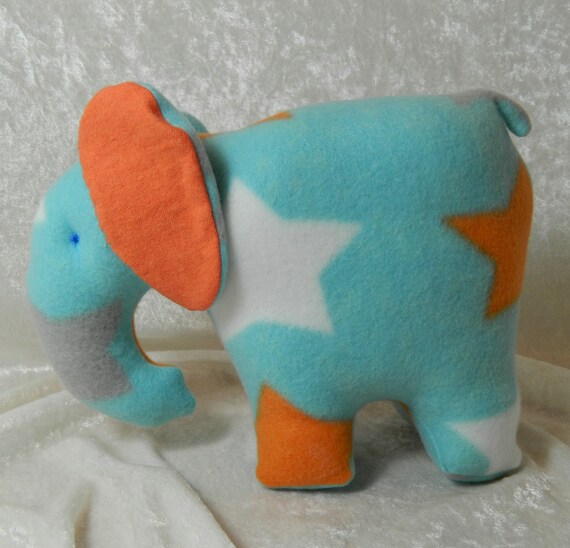 Small stuffed fleece elephant toy little fleece by Tallydoodle
