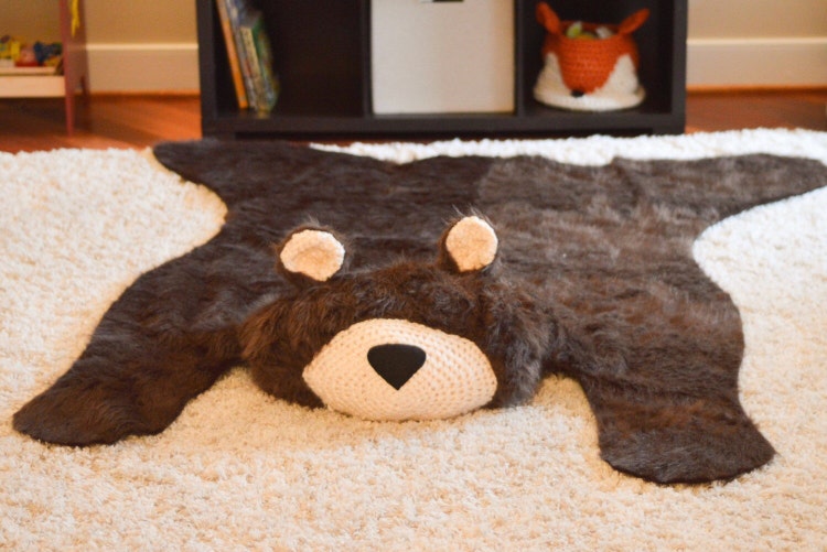 Nursery Rug / extra large / Faux Bear Rug / Woodland by ClaraLoo