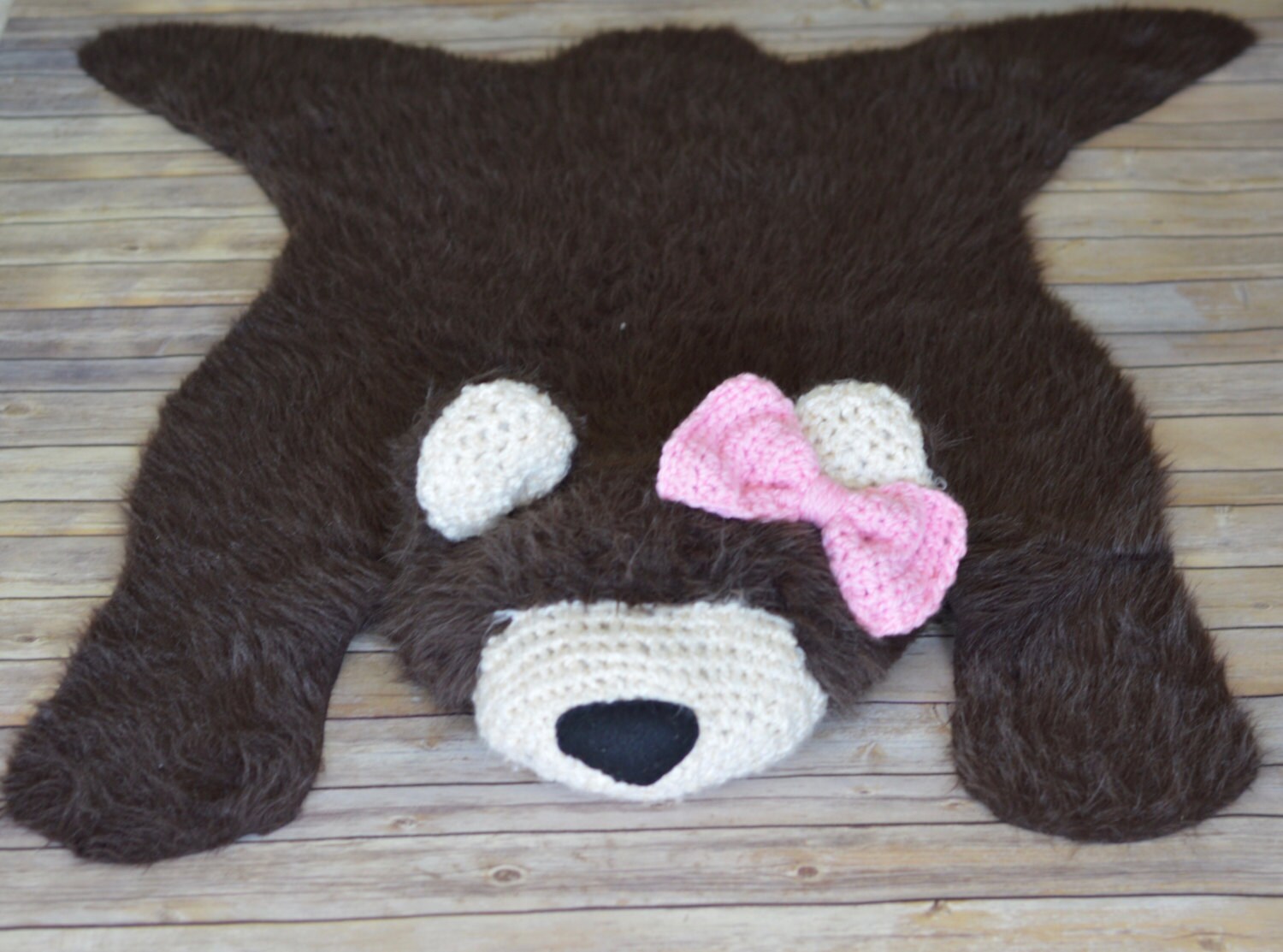 Bear Rug / Faux Bear Rug / woodland nursery / Baby by ClaraLoo