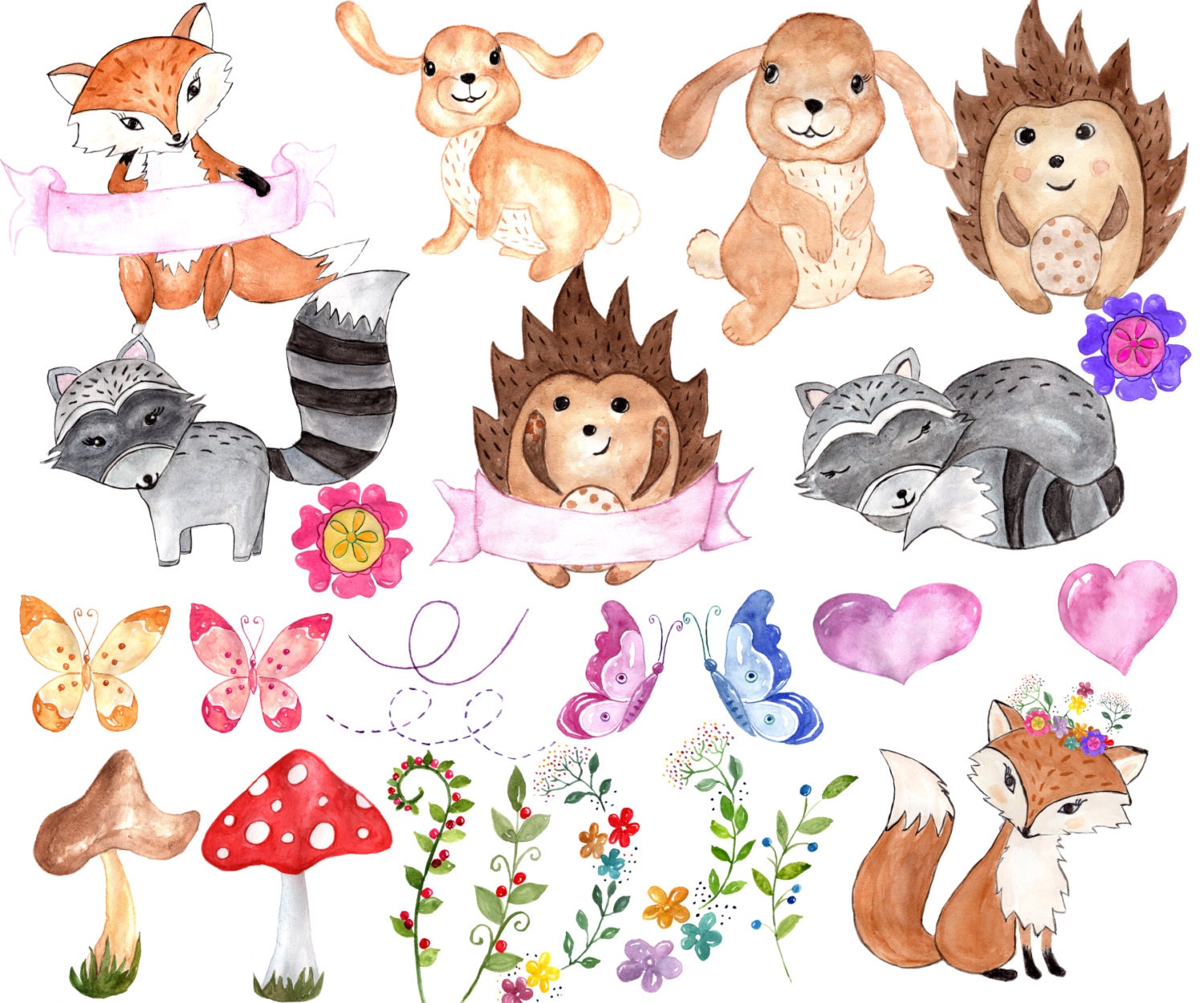 Download 40%OFF Forest animals clip art: WATERCOLOR ANIMAL by ...