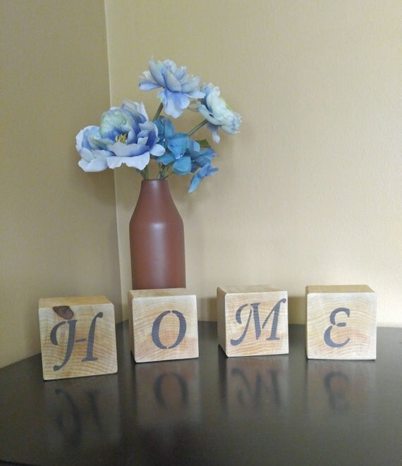 Love Blocks Wooden Blocks Block Decor Home Blocks Vase