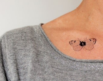 3 butterflies temporary tattoos / vintage tattoo / temporary tattoo / fake tattoo / butterfly