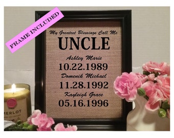 FRAMED My Greatest Blessings Call Me Uncle, Gift for Uncle, Valentine's Day Gift Uncle, Birthday Gift For Uncle, Gift for Grandpa, Christmas