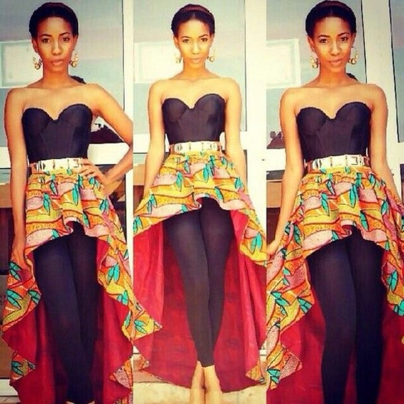 African Print High Low Peplum Belt Ankara by AfricanModernFashio