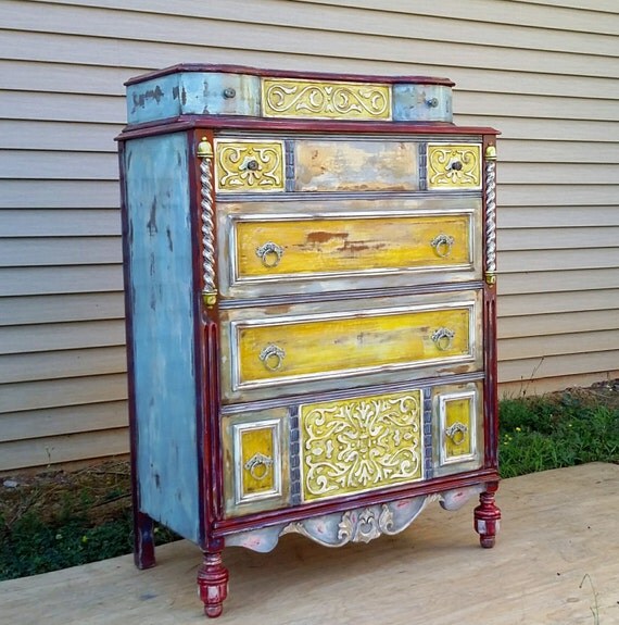 Amazing hand painted chest of drawers art furniture annie