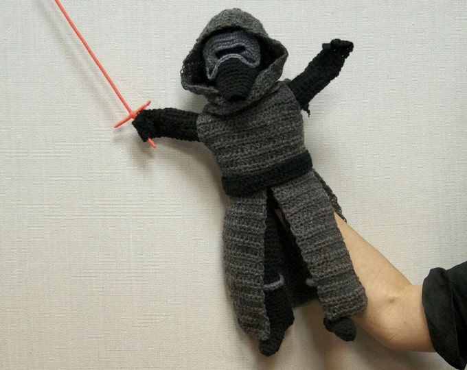 Kylo Ren, Crochet Pattern PDF, Star Wars, Amigurumi Pattern, Hand Puppet, Puppet, Finger Puppet, Amigurumi, Nerd Gift, Geeky Gift, Yoda, PDF