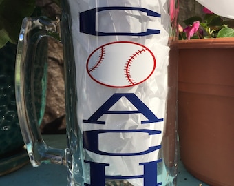 Baseball Coach Beer Mug-24 oz Beer Mug-Fun Gift for your favorite Baseball coach-Coaches gift-