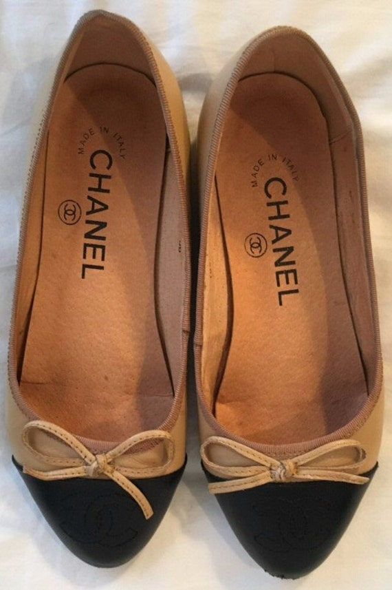 chanel flats cap toe