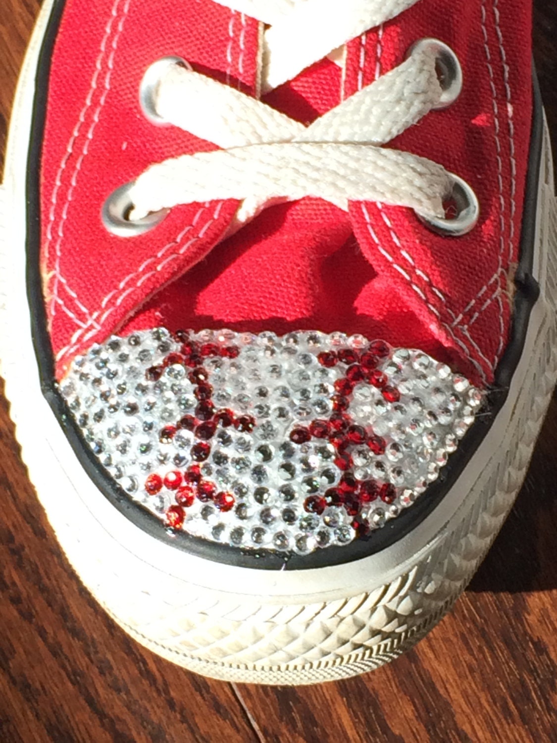 Low Top Baseball Blinged Converse Shoes Custom By Trickedkicks 