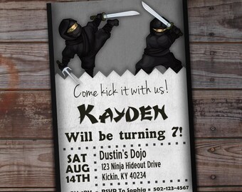 Ninja Birthday Invitation, Ninja Boy Birthday Boy, Karate Birthday Invitation, Ninja Party Invitation, Printable Birthday, Ninjas