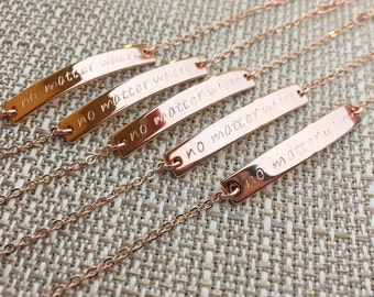 No Matter Where / Sisters and Friendship Bracelet / "No Matter Where"/ Bar Bracelet / For Mother's Day, Sisters, Friends, Bridesmaid & All