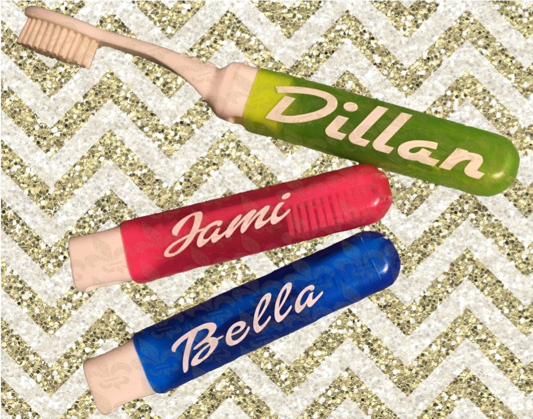 Personalized Travel Toothbrush Slumber Party Gift Custom