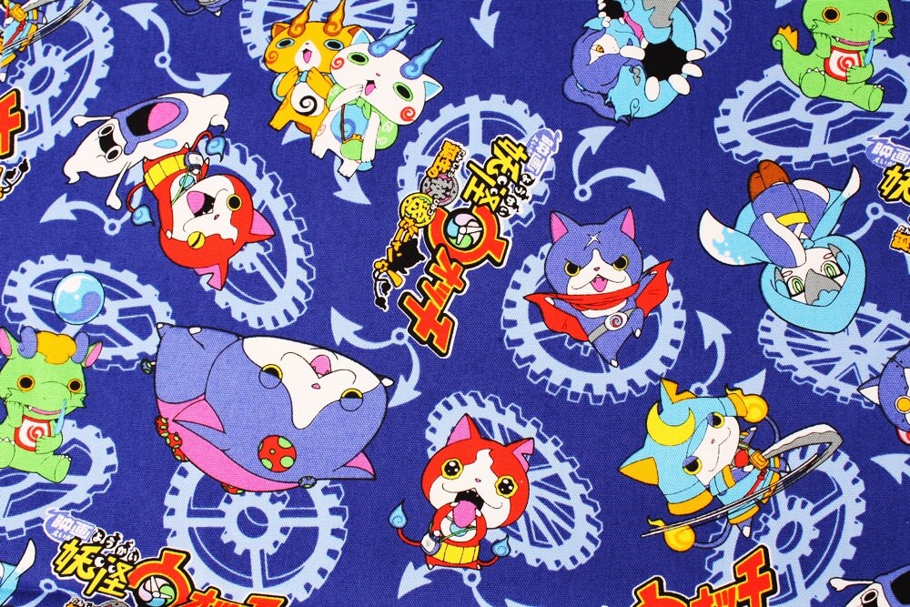 Yokai Watch Character Fabric made in Japan FQ 45cm by 53cm or