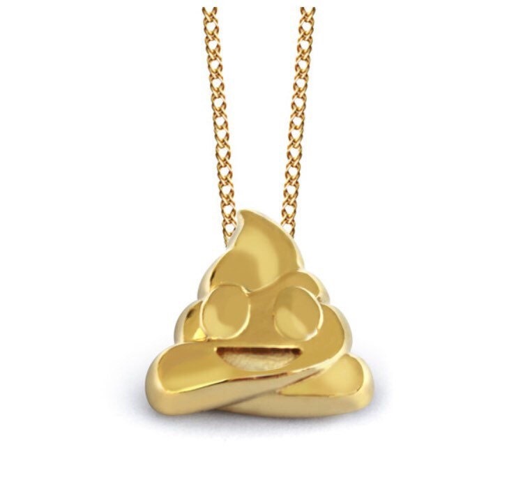 Poop Emoji Necklace Poop Emoji Jewelry Poop Necklace 3D by PowHiSo