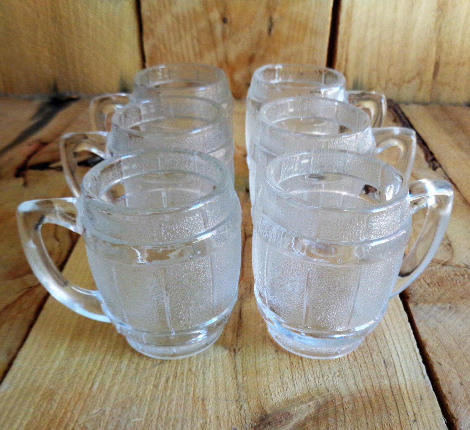 Whiskey Barrel Shot Glasses Vintage Barware Liquor