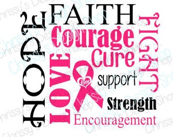 Breast cancer awareness svg / cancer svg / cancer survivor svg / cancer support svg / cancer silhouette file / breast cancer cut file