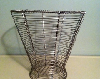 Wire Waste Paper Basket vintage wastebasket | etsy Wire Waste Paper Basket vintage wastebasket | etsy