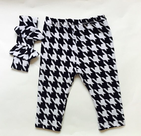 Items similar to Houndstooth baby leggings, unique baby leggings and