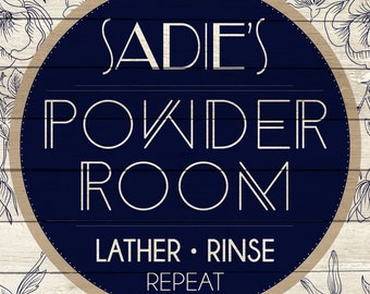 Custom Powder Room Sign Digital Download