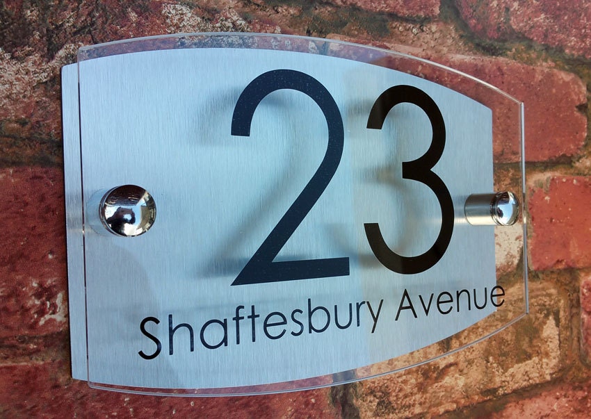 Modern Contemporary Property Number Door Sign Plaque