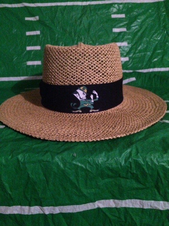 Notre Dame straw hats. Gambler or Safari style by Customstrawhats