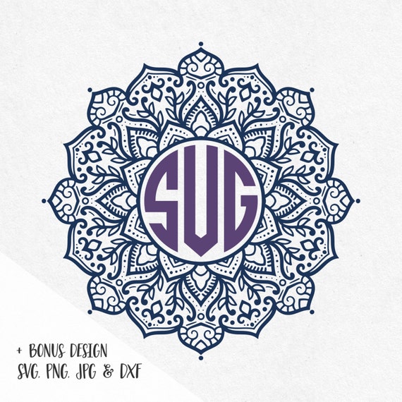 Download Mandala Svg Circle Monogram Frame Cutting File Svg Dxf Png ...