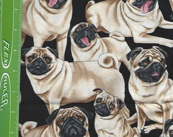 pug fleece fabric black pug fabric etsy pug fleece fabric black pug fabric etsy