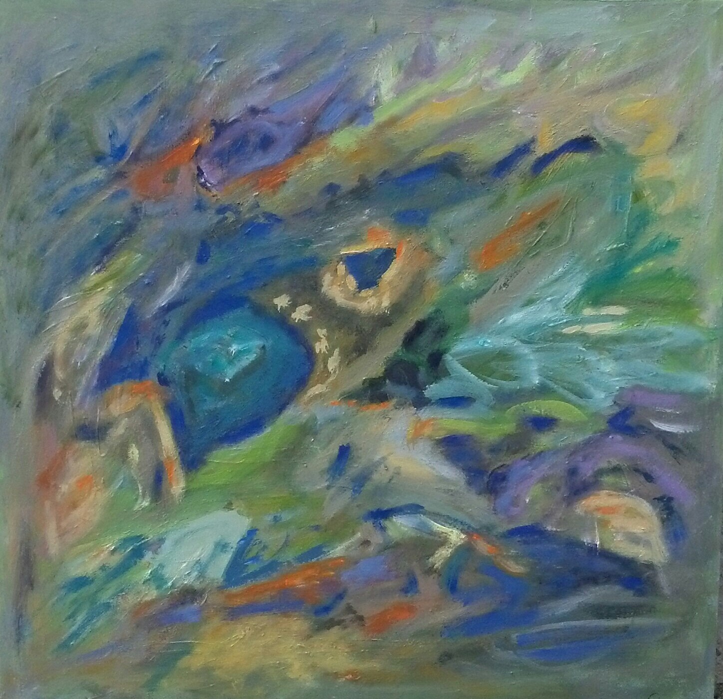 Abstract Oil Painting on Masonite