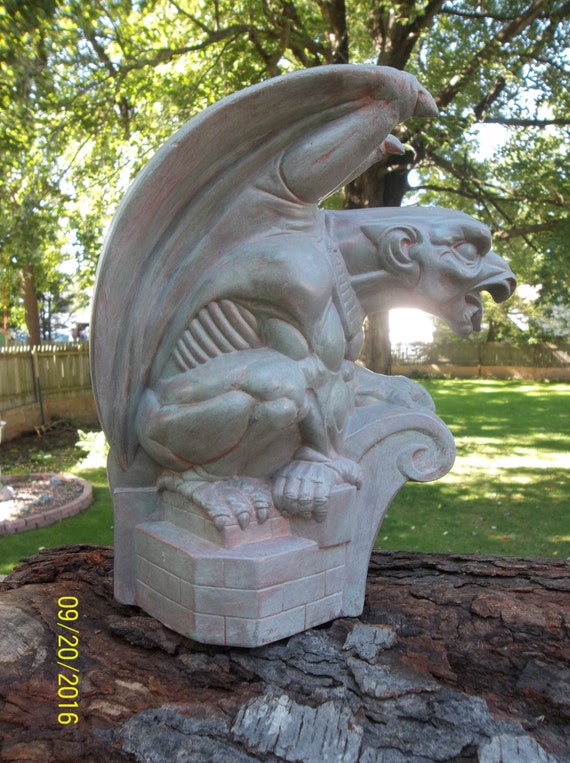Hand Painted D H M Ceramic Gargoyle Statue Copyright 1996
