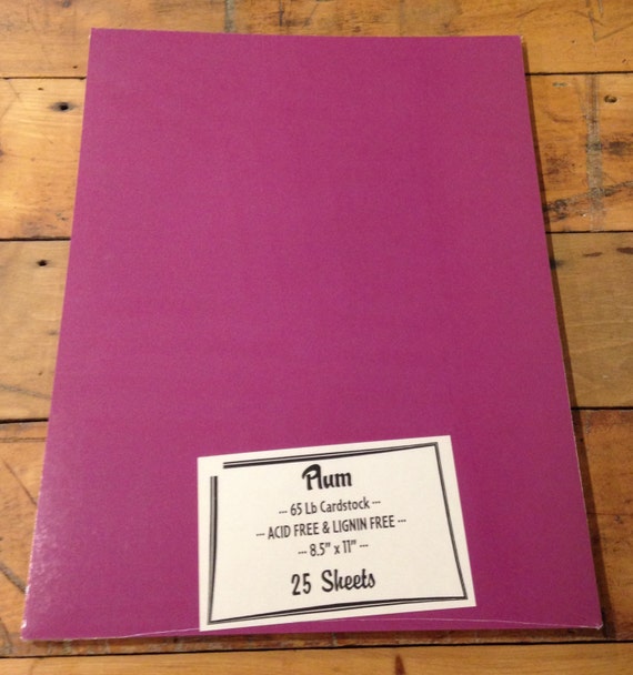 Purple PLUM Cardstock 65lb 8.5 x 11 25 sheets QUALITY