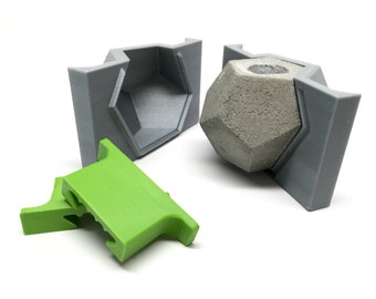 Dodecahedron Mold - 3D Printed - Geometric Mold - Cast Concrete-Resin-Wax-Soap