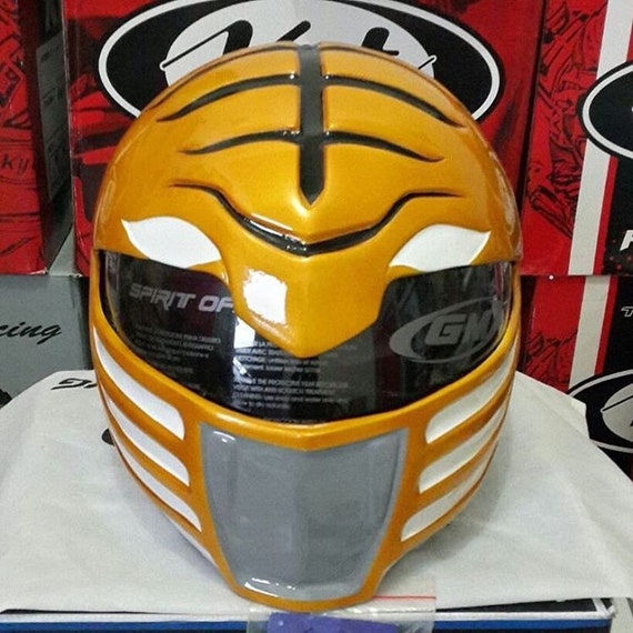 White Power Ranger Motorbike Helmet Premium Custom Airbrush