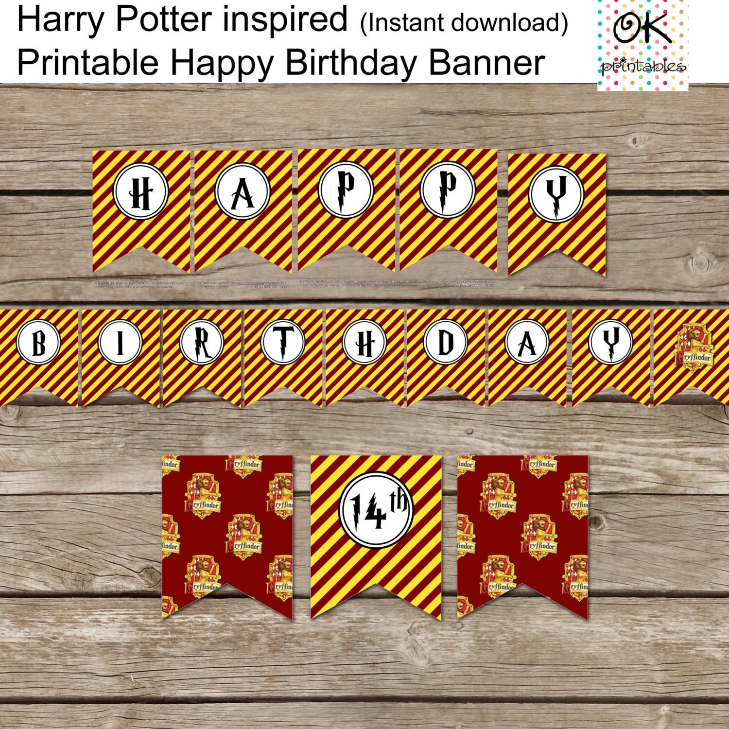Harry Potter Inspired Happy Birthday Banner / by OKPRINTABLESSHOP
