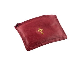 9501 Red Sheepskin Leather Rosary/Coin Case