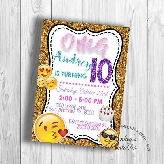 Emoji Glitter Invitation