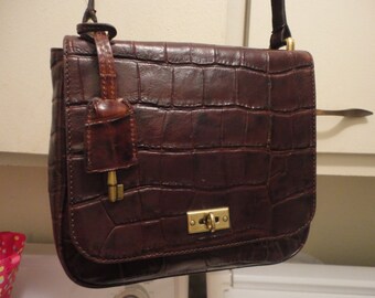 fossil embossed leather bag