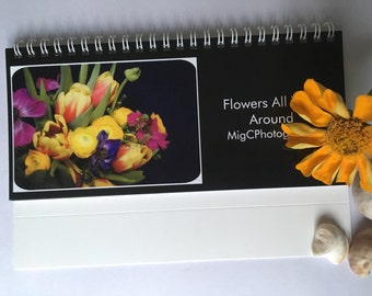 Desk Calendar 2017 ''Flowers All Year Around'', Floral Prints, Photography Art, Home And Office Decor, 2017 Calendar, Photo Calendar