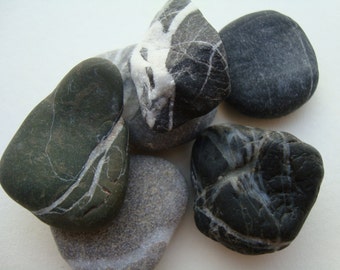 Sea stones with white veins-sea striped stones-stones zen
