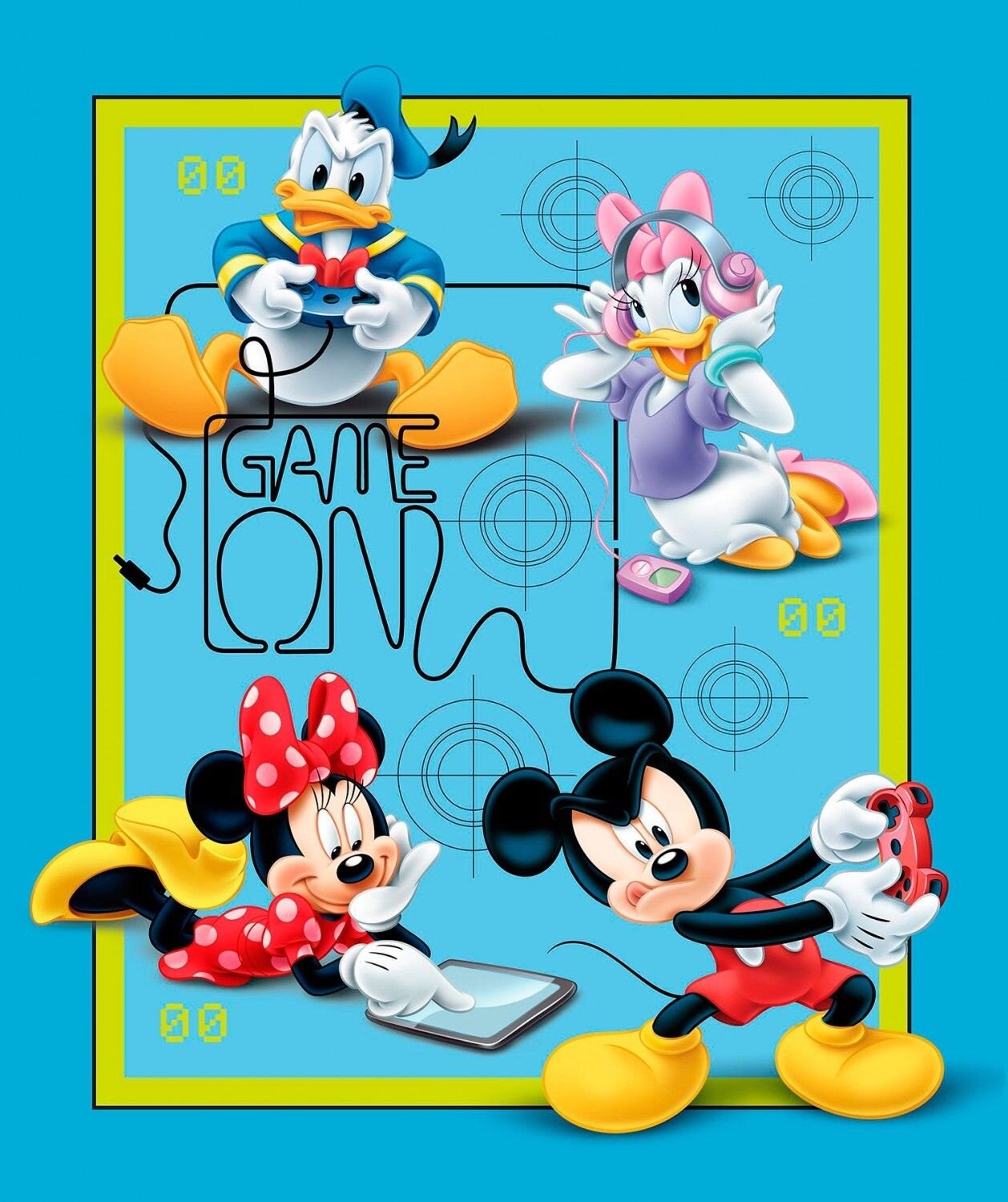 Disney Fabric Panel Disney Mickey mouse and Minnie Donald