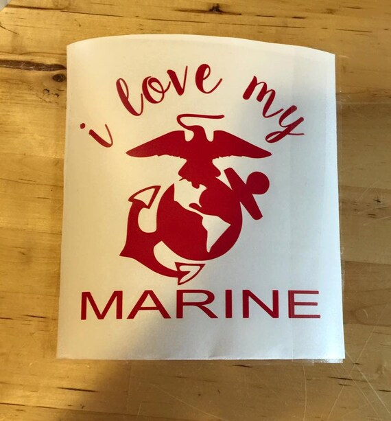 I Love My Marine Vinyl Decal by HeavenScentHavana on Etsy