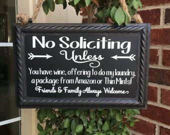 Image result for door with no soliciting sign