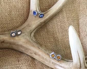 Bullet Earrings with Swarovski Crystals