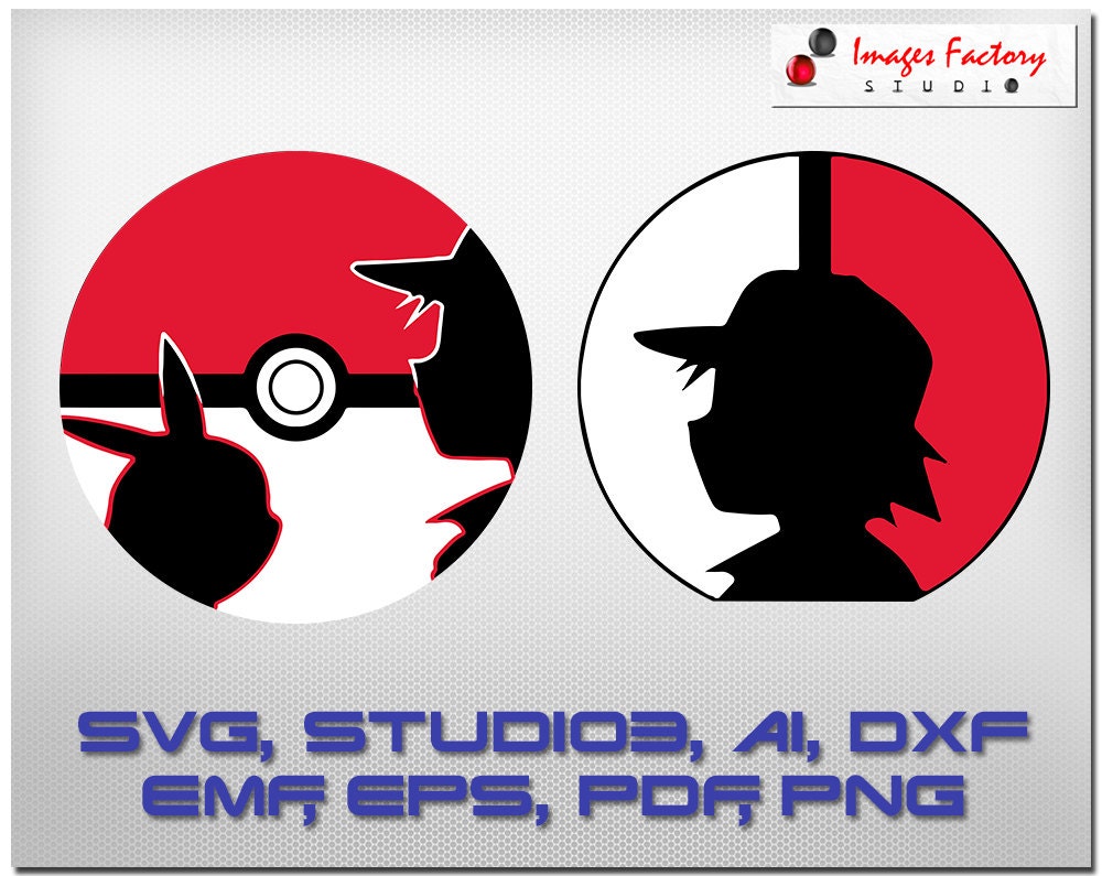 Download Pokeball Silhouette Pokemon Ash Ketchum Pikachu cuttable